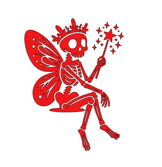Skeleton Fairy Vinyl Decal Sticker Halloween Horror Metaphysical