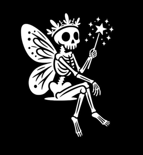 Skeleton Fairy Vinyl Decal Sticker Halloween Horror Metaphysical