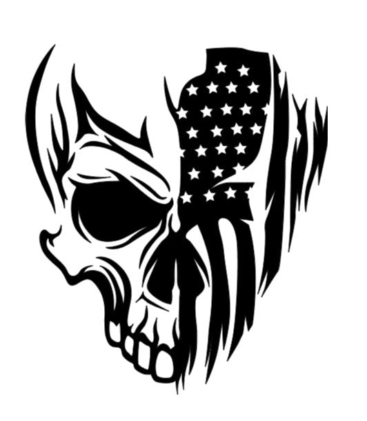 Flag Skull Vinyl Decal Sticker Halloween Horror Metaphysical
