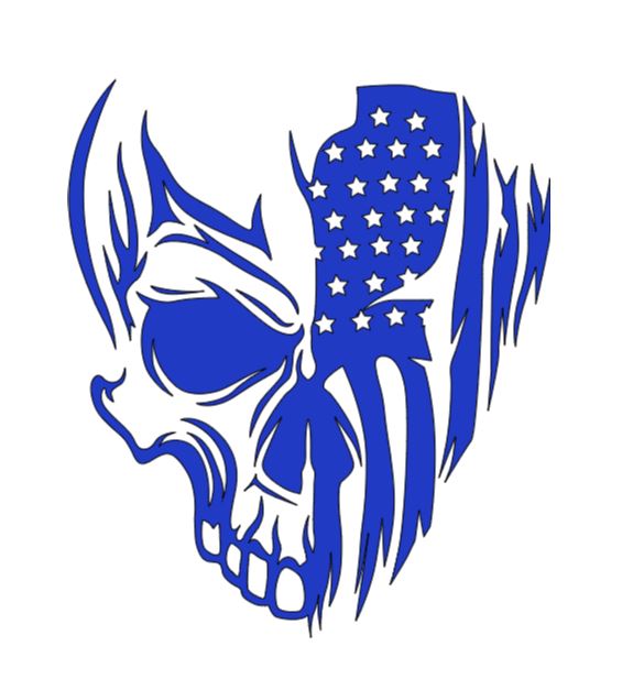 Flag Skull Vinyl Decal Sticker Halloween Horror Metaphysical