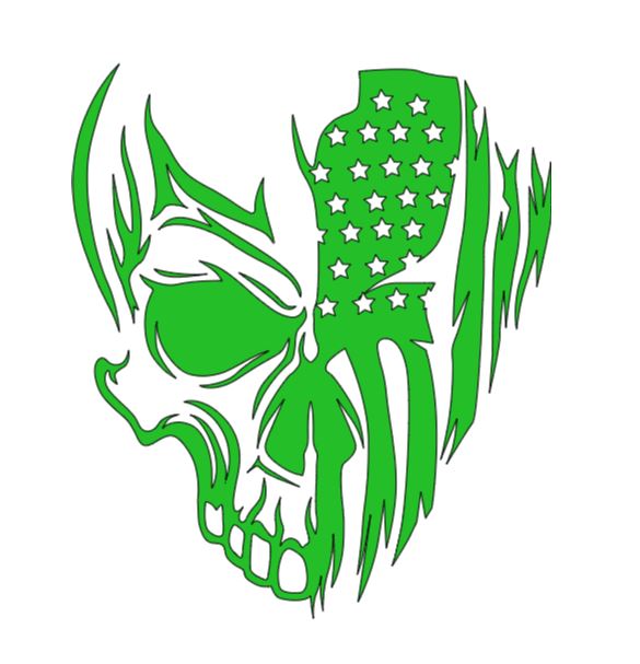 Flag Skull Vinyl Decal Sticker Halloween Horror Metaphysical