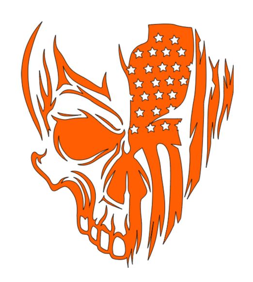 Flag Skull Vinyl Decal Sticker Halloween Horror Metaphysical