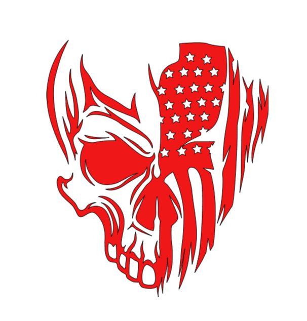Flag Skull Vinyl Decal Sticker Halloween Horror Metaphysical