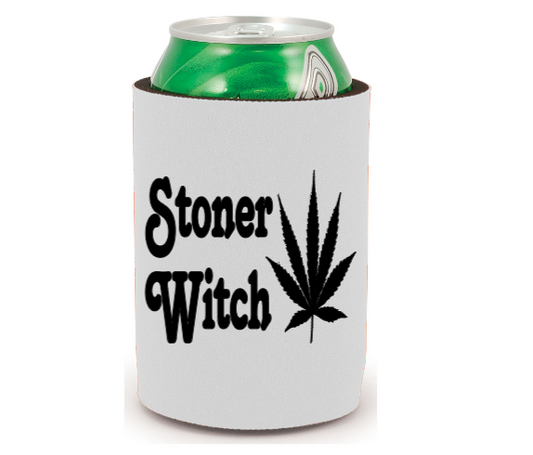 Stoner Witch Koozie Can Cooler Holder Horror True Crime Oddity Witchcraft