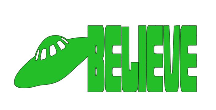 UFO Believe Alien Vinyl Decal Sticker Halloween Horror Metaphysical