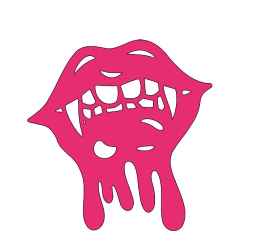 Vampire Lips Vinyl Decal Sticker Halloween Horror Metaphysical