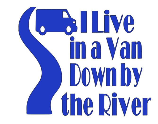 Live in a Van Down By the River Vinyl Decal Sticker Halloween Horror Metaphysical