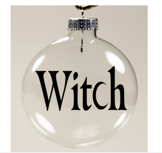 Witch Clear Christmas Ornament Shatterproof Horror Halloween Metaphysical