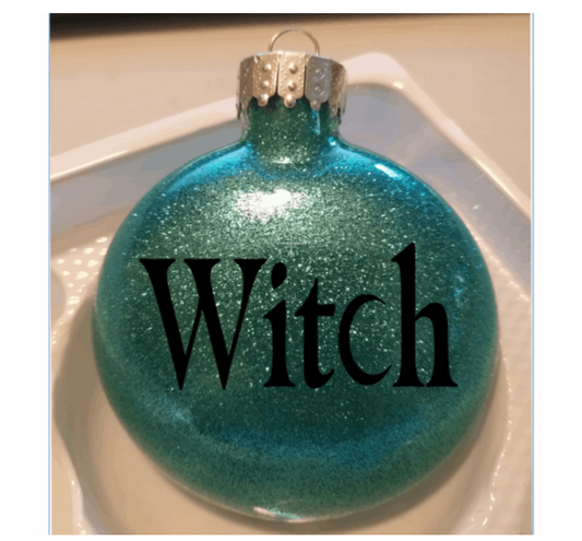 Witch Glitter Christmas Ornament Shatterproof Horror Halloween Metaphysical