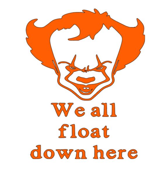 We all Float Down Here It Pennywise Vinyl Decal Sticker Halloween Horror Metaphysical