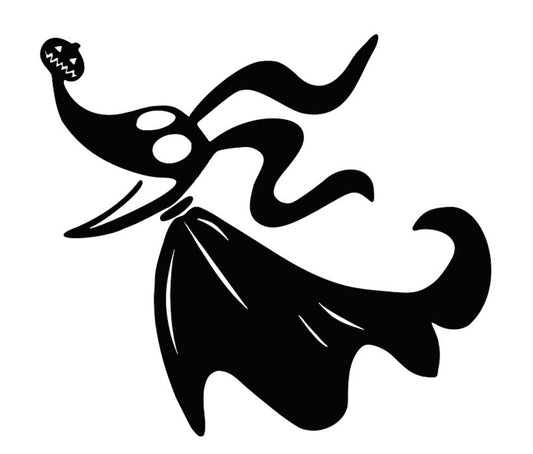 Zero Nightmare Before Christmas Black Vinyl Decal Bumper Sticker Halloween