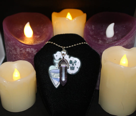 Amethyst Boys Tears Potion Necklace Crystal Witch Witchy Jewelry Witchcraft Wicca Wiccan Pagan Metaphysical