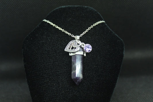 Amethyst Cat's Eye Necklace Crystal Witch Witchy Jewelry Witchcraft Wicca Wiccan Pagan Metaphysical