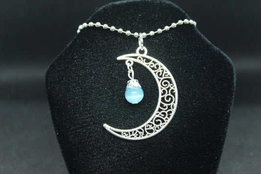 Blue Moon Necklace Crystal Witch Witchy Jewelry Witchcraft Wicca Wiccan Pagan Metaphysical