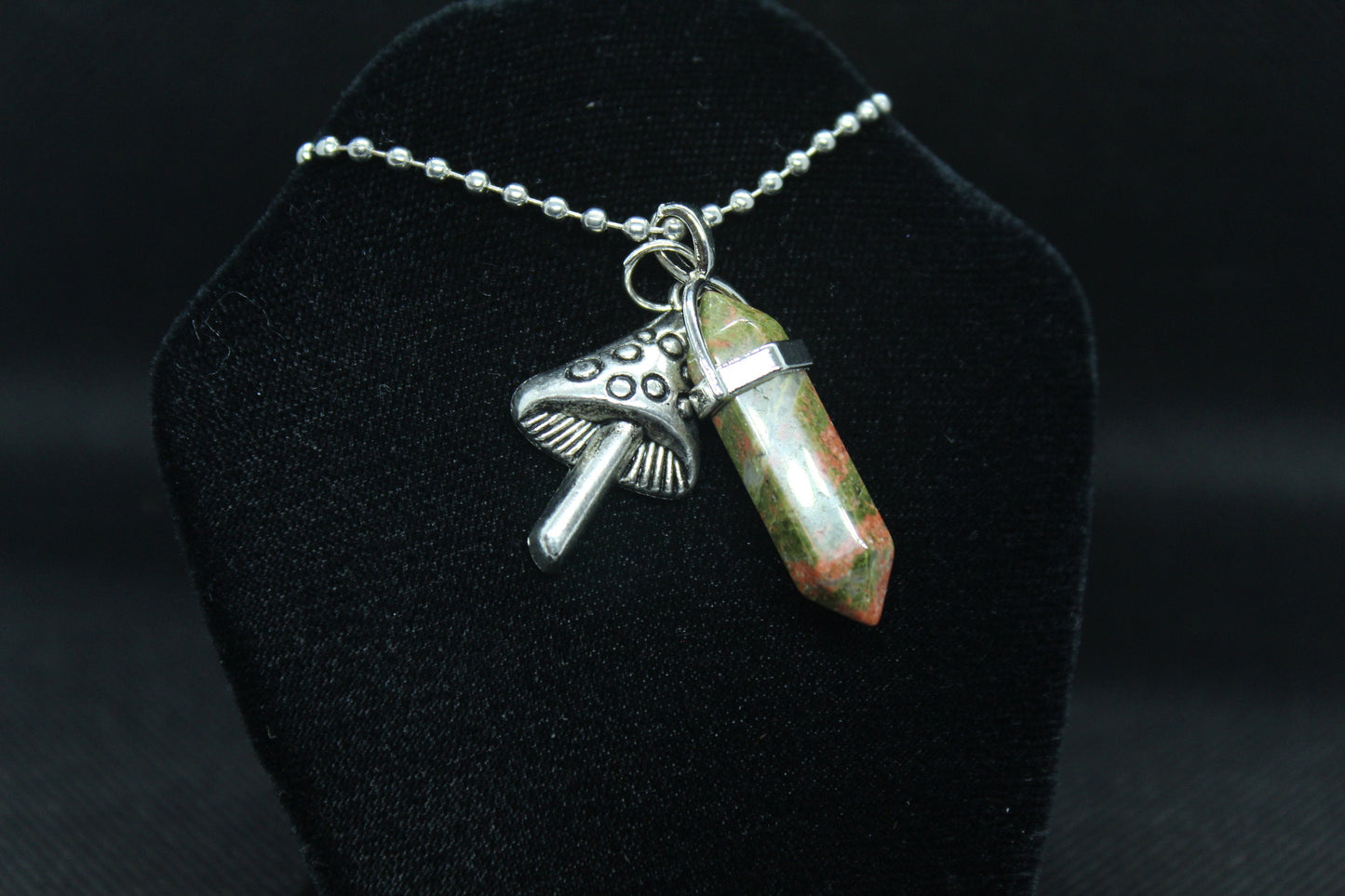 Unakite Mushroom Necklace Crystal Witch Witchy Jewelry Witchcraft Wicca Wiccan Pagan Metaphysical