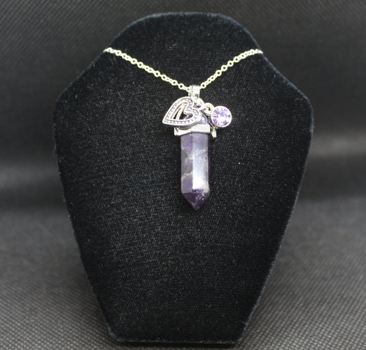 Amethyst Cat's Eye Necklace Crystal Witch Witchy Jewelry Witchcraft Wicca Wiccan Pagan Metaphysical
