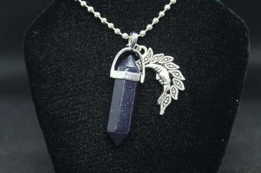 Blue Sandstone Sun Necklace Crystal Witch Witchy Jewelry Witchcraft Wicca Wiccan Pagan Metaphysical