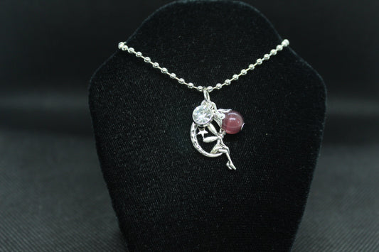 Purple Fairy Cat's Eye Necklace Crystal Witch Witchy Jewelry Witchcraft Wicca Wiccan Pagan Metaphysical