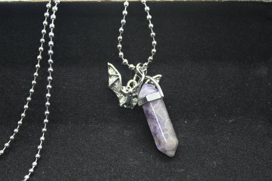 Amethyst Bat Necklace Crystal Witch Witchy Jewelry Witchcraft Wicca Wiccan Pagan Metaphysical