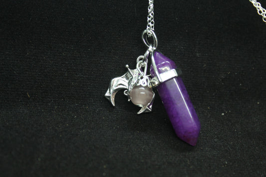 Agate Bat Cats Eye Necklace Crystal Witch Witchy Jewelry Witchcraft Wicca Wiccan Pagan Metaphysical